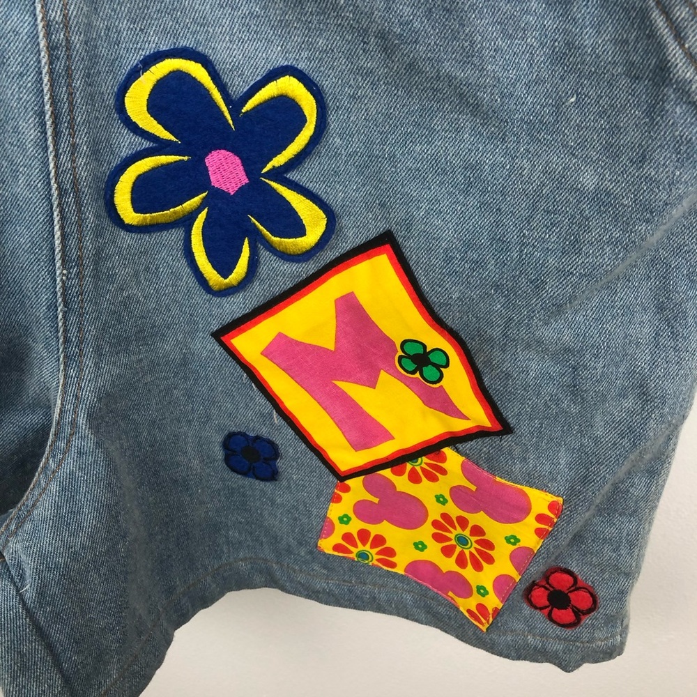 Mickey & Co. Kids Denim Overalls with Colorful Patches - Picture 6 of 11